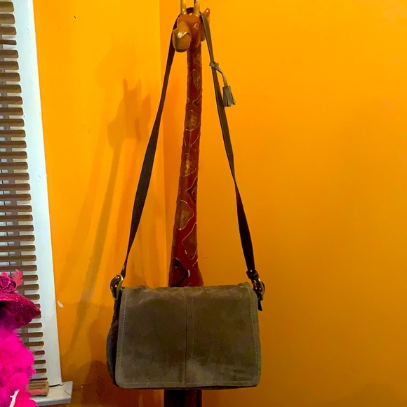 Coach Handbags - Coach suede brown flap leather purse!